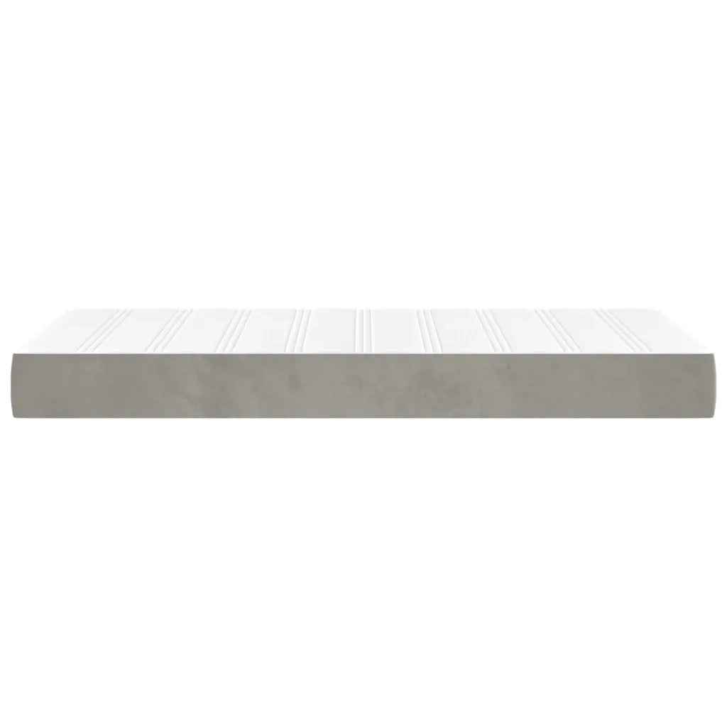 Materasso a Molle Insacchettate Rigidità Media Grigio Chiaro 80x200x20 cm in Velluto 347688
