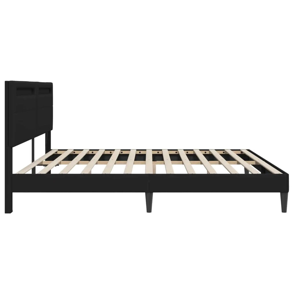 Struttura del letto con testiera Nero 180 x 200 cm Similpelle 42028031