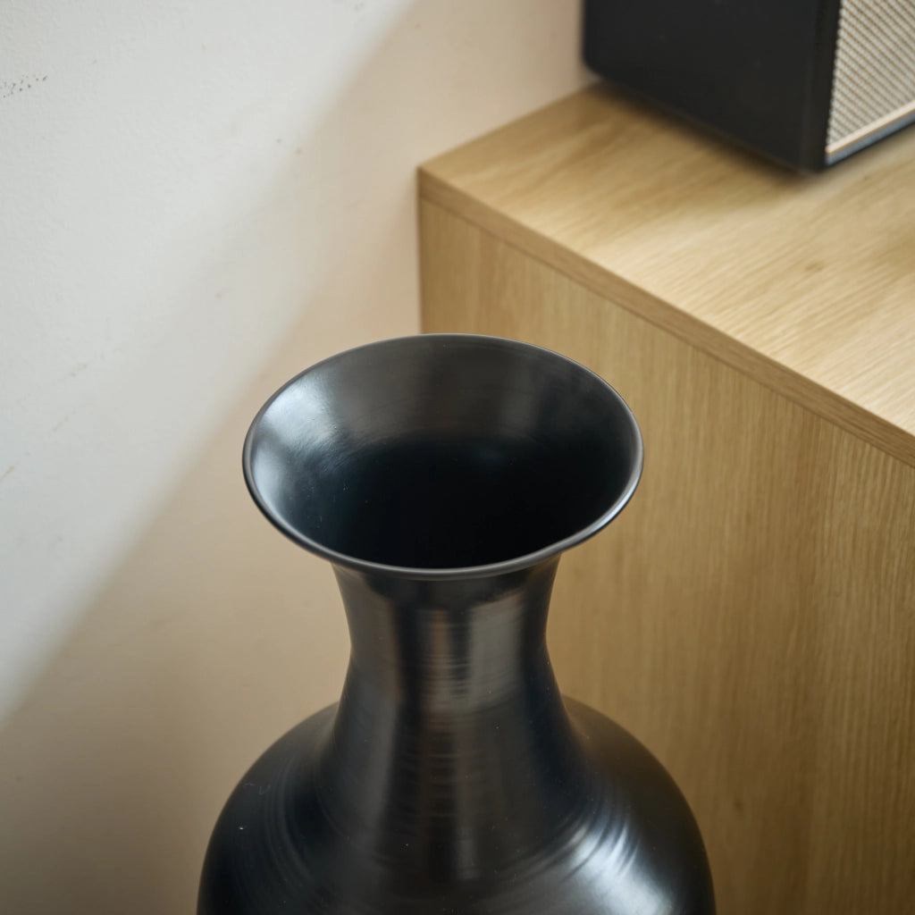 VASI DA TERRA Set da 3 pezzi 50/66/83 cm Metallo Nero