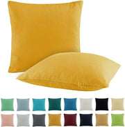Set di 2 cuscini per coperta 100% cotone 50 x 50 cm giallo oro