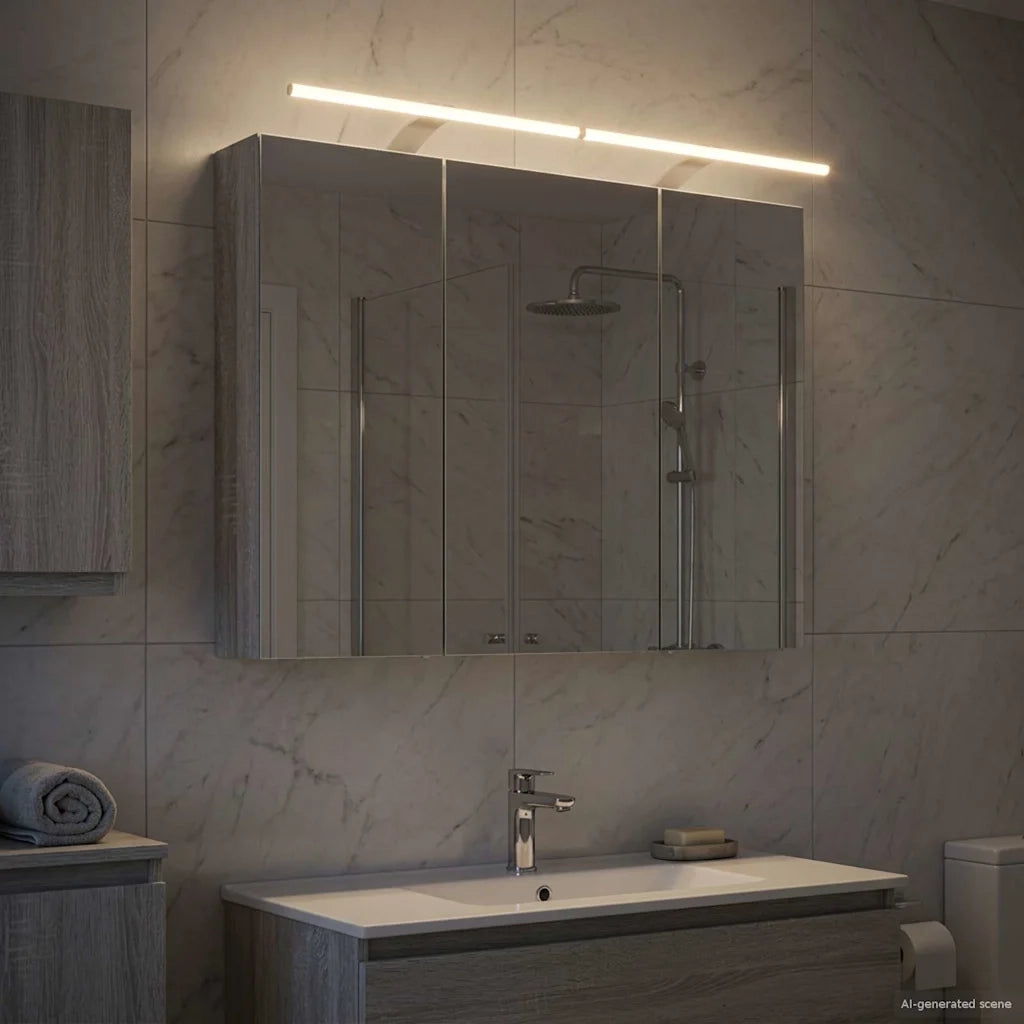 Mobiletto per specchio da bagno con lo scaffale Grigio Sonoma 889132