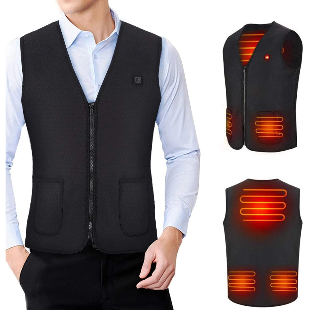 Trade Shop - Gilet Giubotto Riscaldante Usb Riscaldato Giacca Termica Unisex Riscaldamento -    Xl