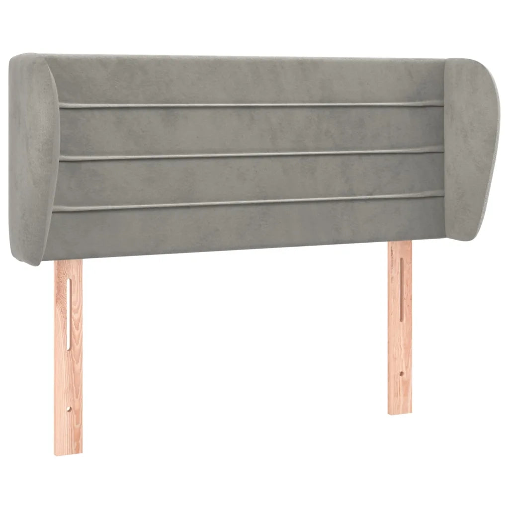 Testiera ad Orecchio Grigio Chiaro 103x23x78/88 cm in Velluto 3117326