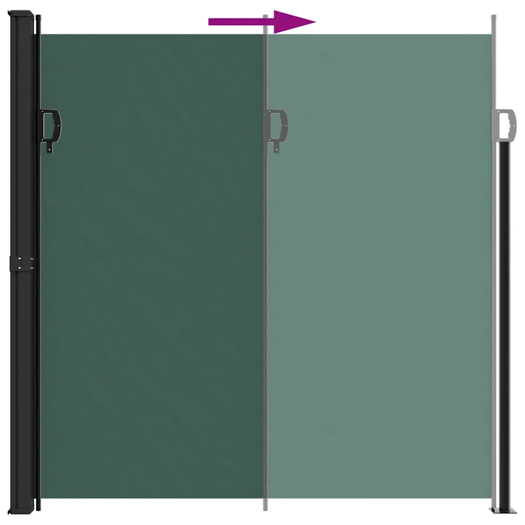Tenda da Sole | Tenda parasole Laterale Retrattile Verde Scuro 200x500 cm