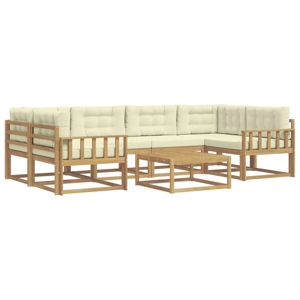 Set di divani da esterno 5 pz Bianco e Crema 3386124