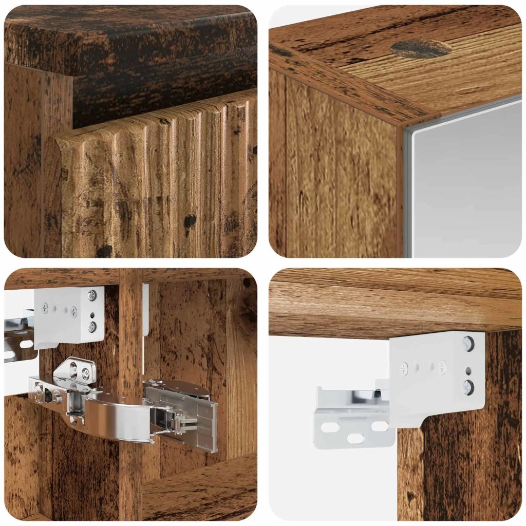 Set di Armadi da Bagno 5 pz Legno antico Legno ingegnerizzato 3407317