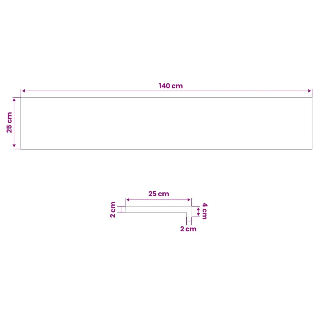 Soglie per finestre 2 pz Marrone 140 x 25 x 2 cm 42048269
