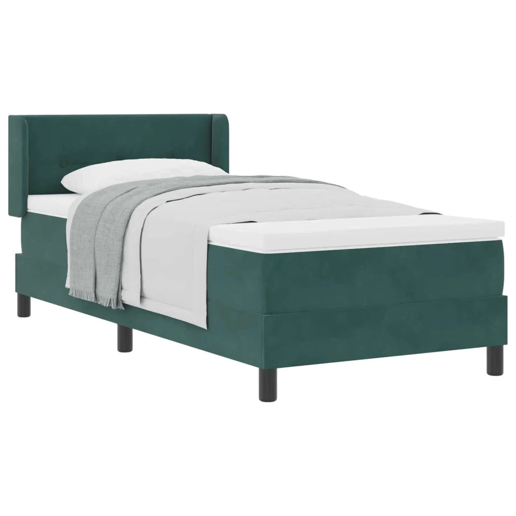 Letto a molle con testiera Verde Scuro 190 x 90 cm Velluto 3341447