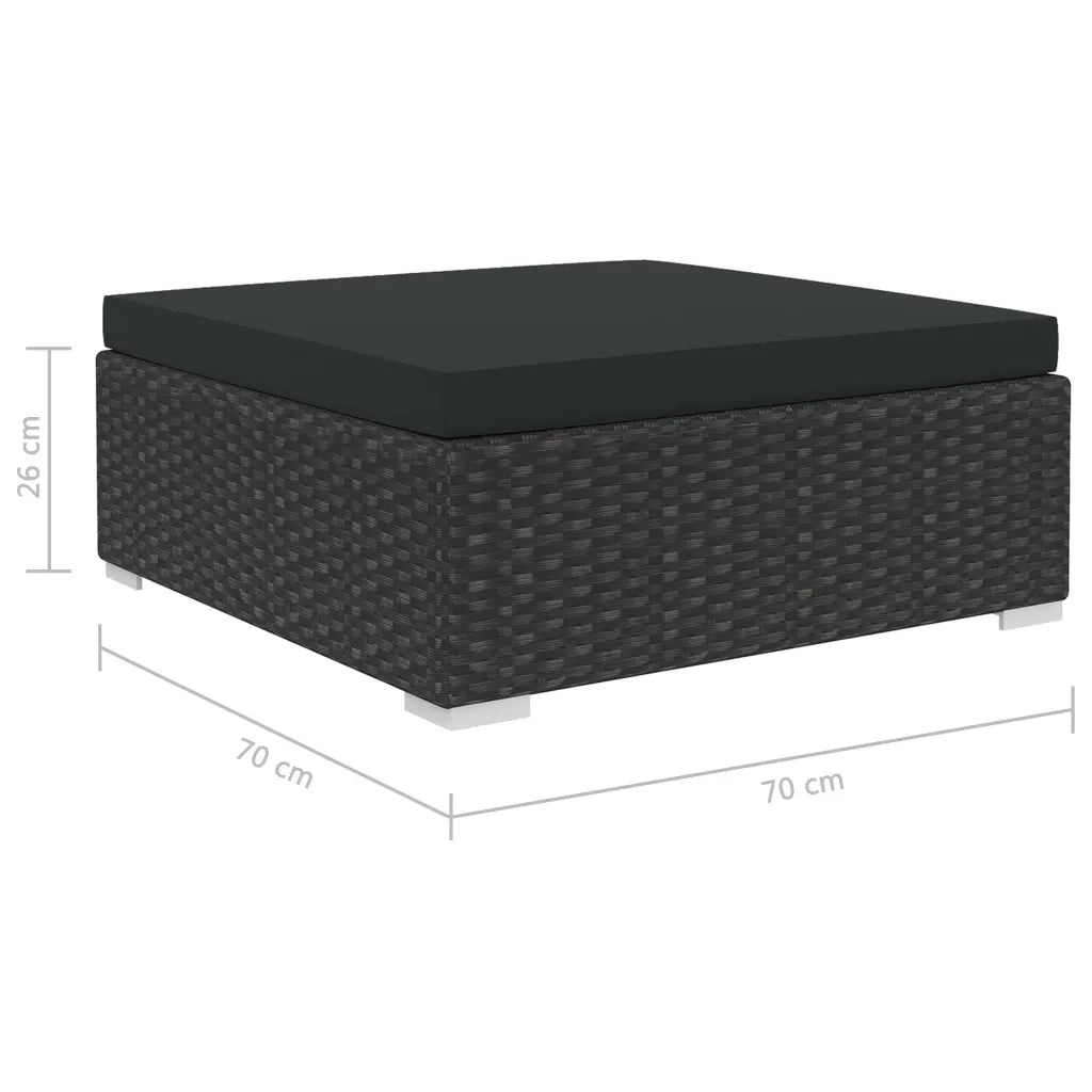 Set Divani da Giardino 5 pz con Cuscini in Polyrattan Nero 46784