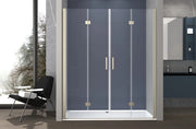 Box doccia nicchia 200 cm porta DUE BATTENTI SOFFIETTO H200 cm cristallo 6mm profilo SATINATO DINO