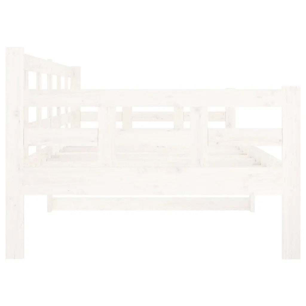 Letto singolo | Letto per adulti | Dormeuse Bianca in Legno Massello di Pino 90x200 cm
