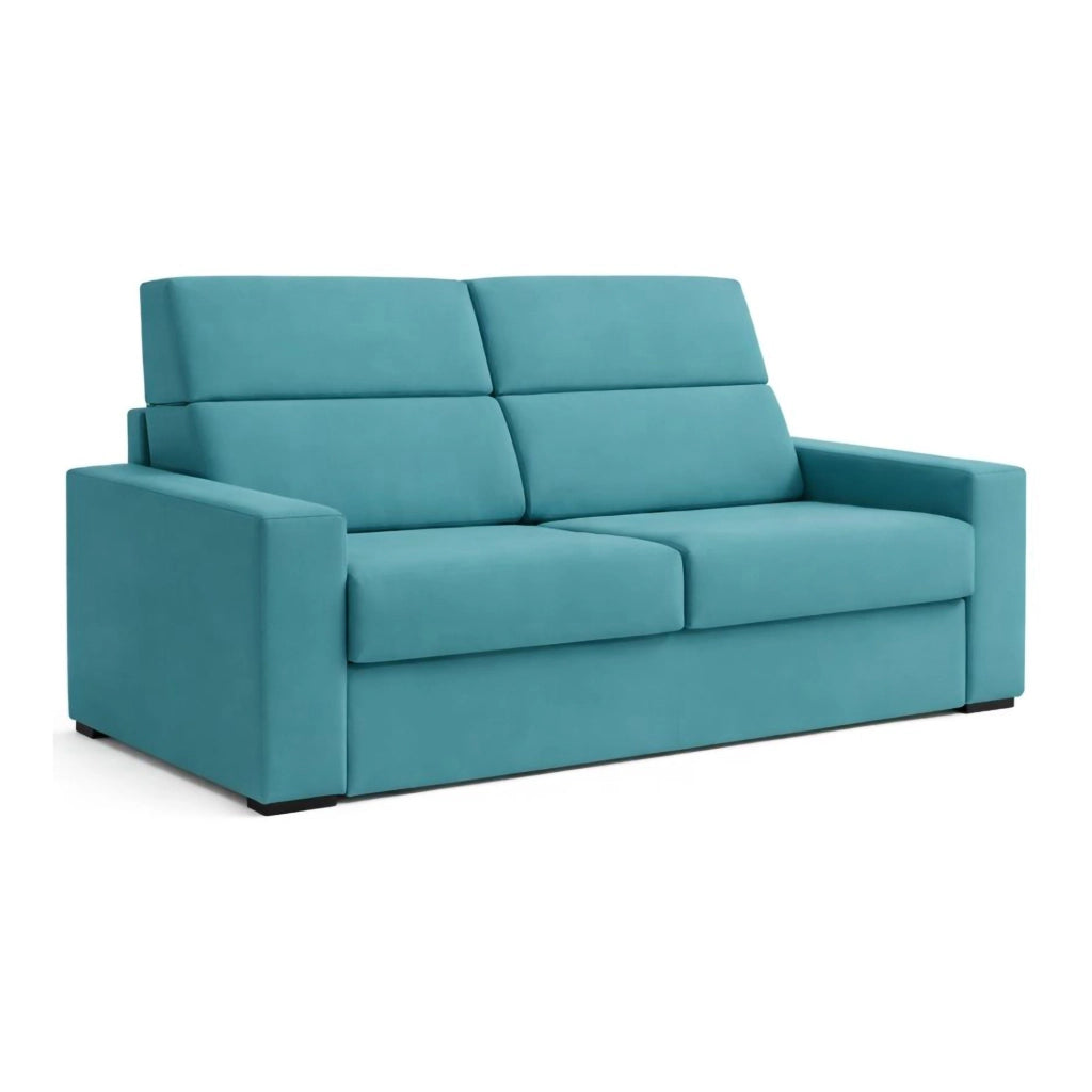 Sonico, Divano Letto 2 Posti Sfoderabile Made in Italy, 200x95 cm Azzurro