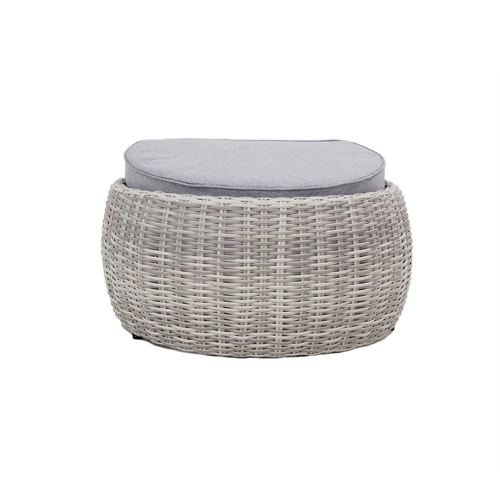 Pouf da Giardino Santorini 68x57x35 cm in Polyrattan Grigio