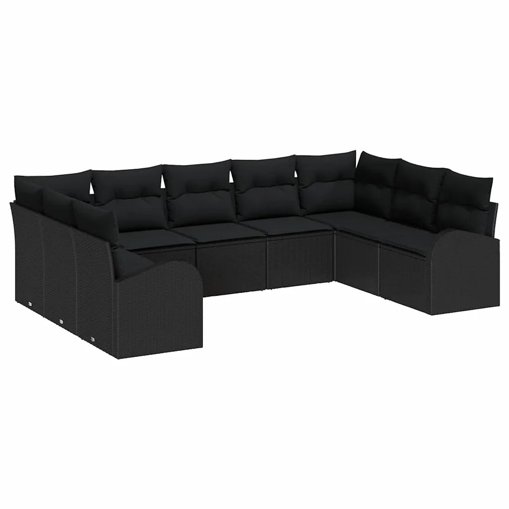 Set di divani con cuscino Nero Rattan in Polipropilene 3346203