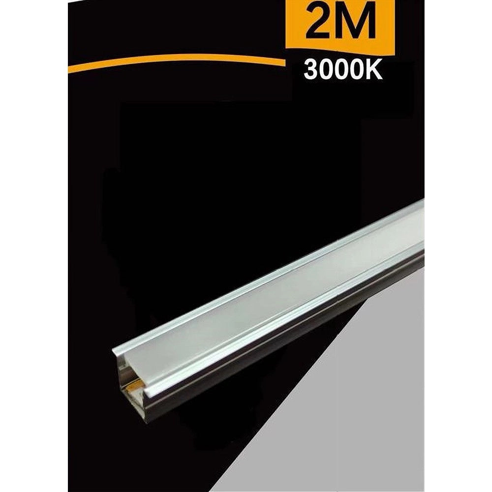 Trade Shop - Profilo In Alluminio 2mt Completo Di Strip Led + Cover 12v 7w/mt Al-12v-2025-120 -