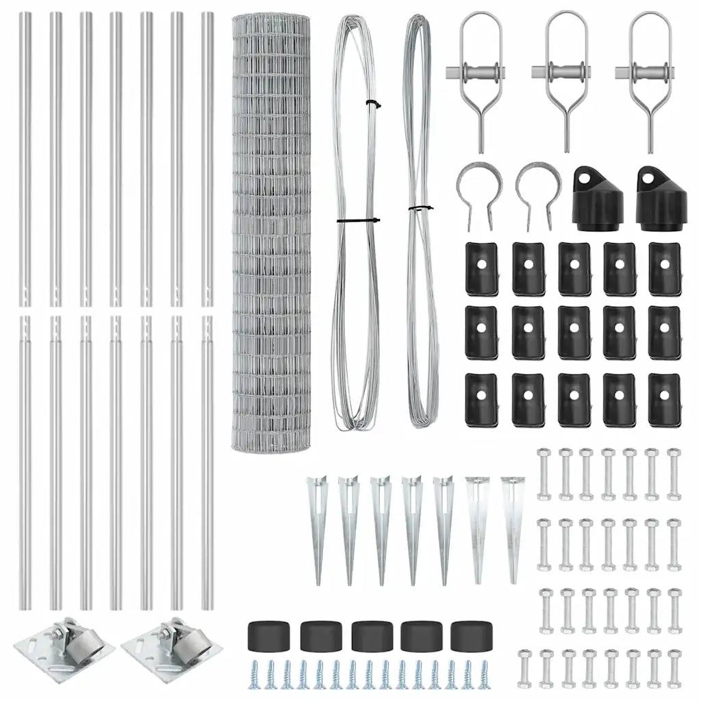 Recinzione da Giardino | Recinzione con Posto Argento 1,6 x 10 m Acciaio