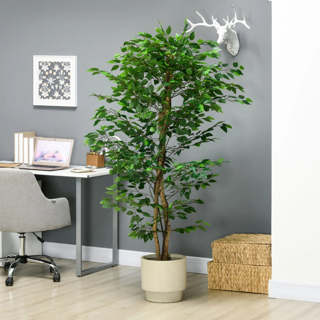 Pianta Ficus Artificiale ¨C Minimal ¨C Verde 180 cm con Vaso