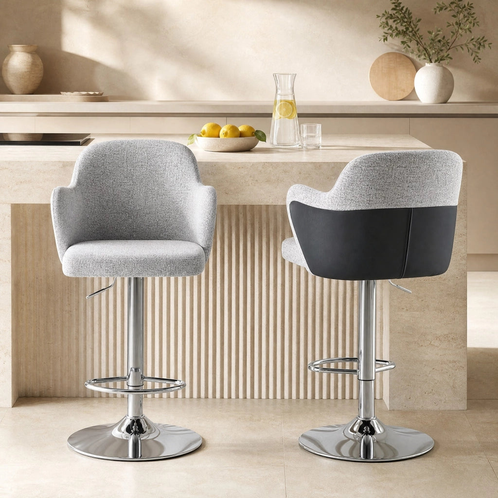 BARHOCKER regolabili girevoli Set da 2 pezzi Tessuto grigio chiaro