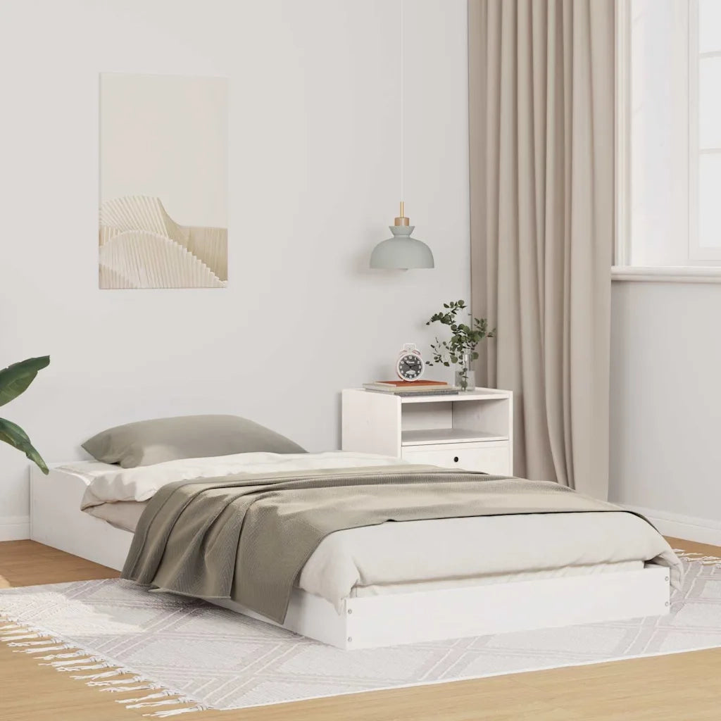 Struttura del letto Bianco 90 x 220 cm Pino massello