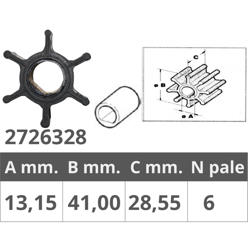 GIRANTE HONDA 4T 5-7,5-8-10 HP HONDA IMPELLER 19210-ZV4-013