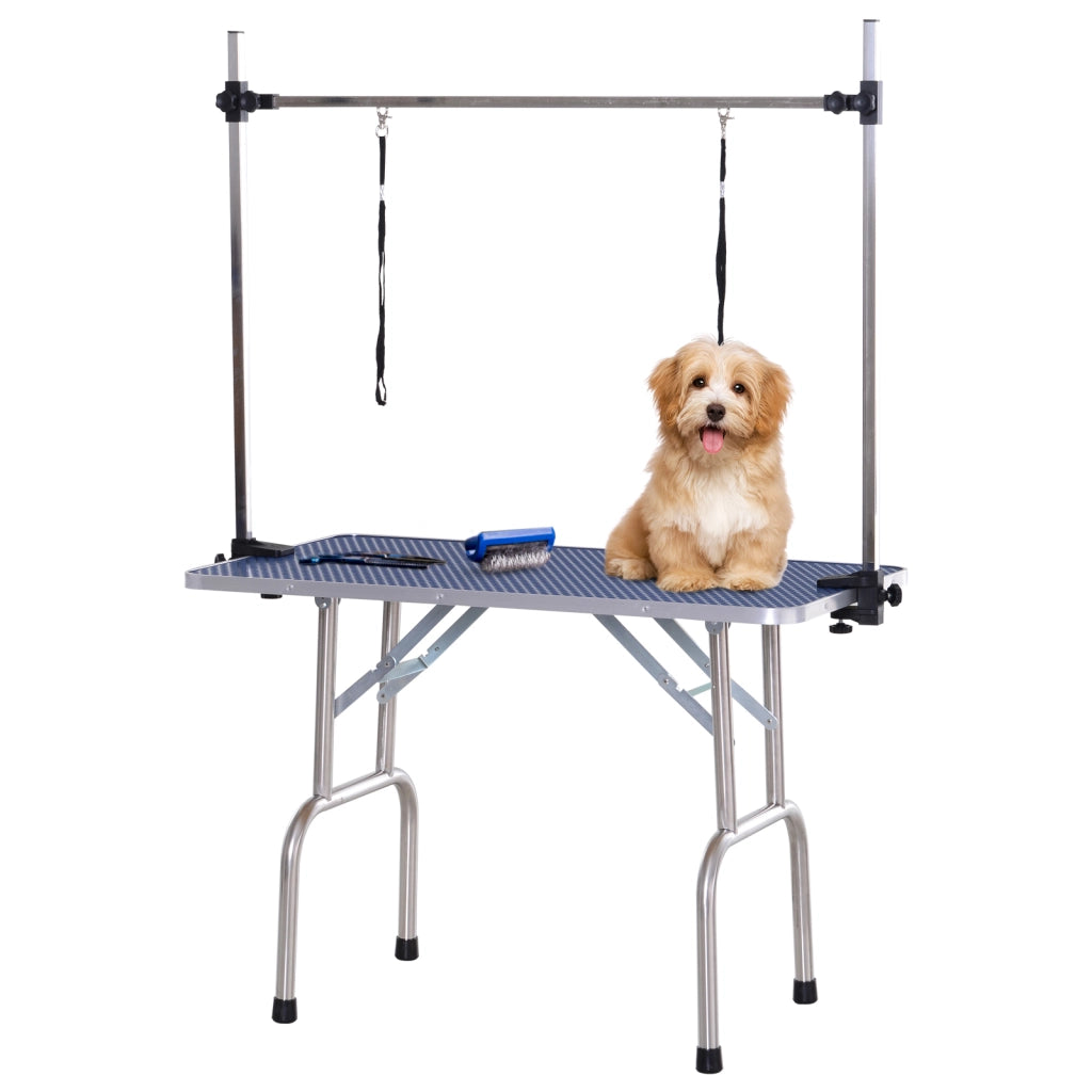 Tavolo da toelettatura per animali pieghevole con scaffale ¨C zephmum ¨C acciaio 107x60x170 cm