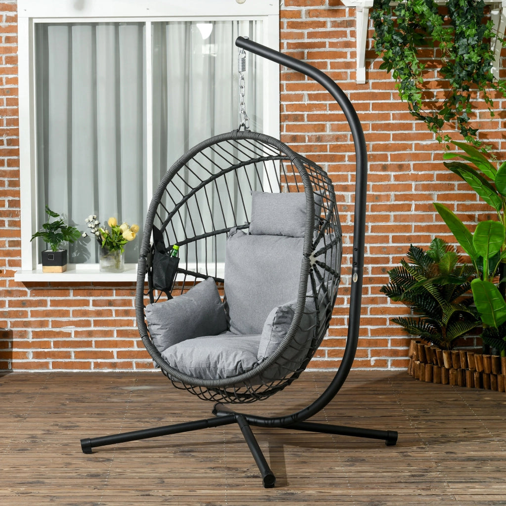 Poltrona sospesa ¨C Minimal ¨C Grigio, Polipropilene, 120x106x188 cm