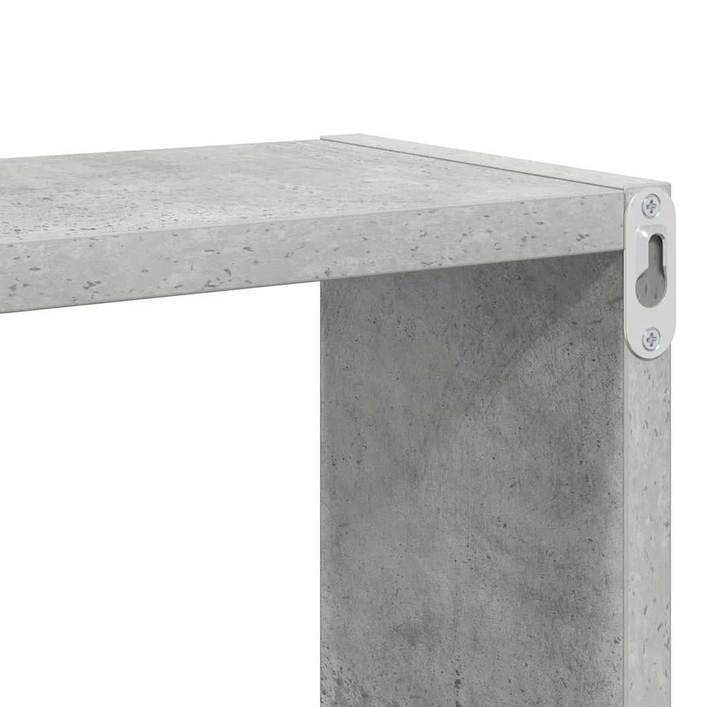 Mensole Parete Cubo 4pz Grigio Cemento 80x15x26,5cm Multistrato 807119