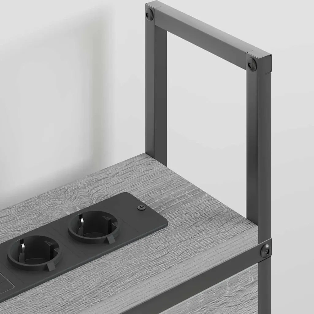 Testiera | Testata con Stazione di Carica e Storage Grigio sonoma