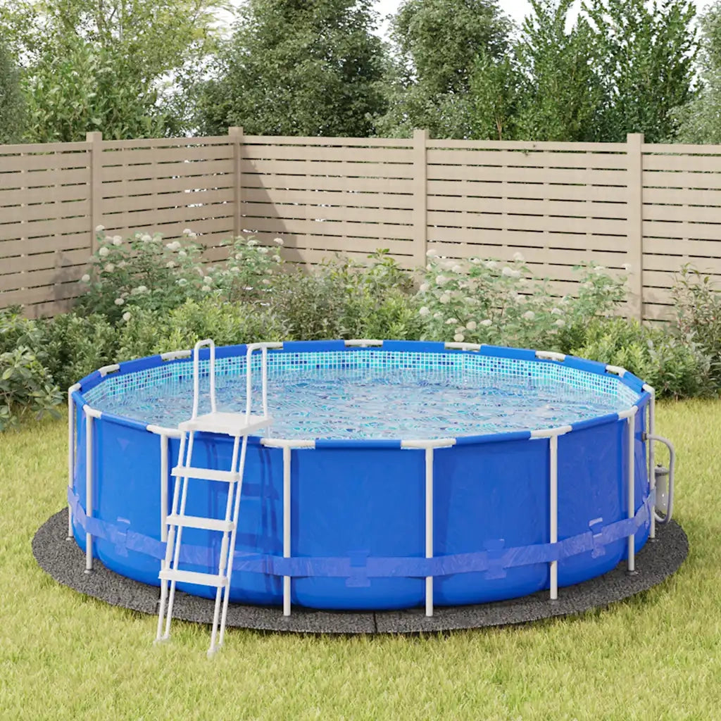 Telo Sotto Piscina Grigio Chiaro ?458 cm Geotessile Poliestere