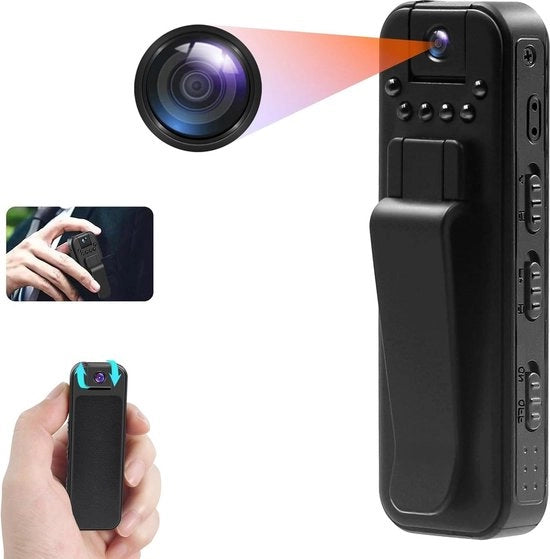 Cassa di Sorveglianza - Camera di Sorveglianza Minicamera 180° Rotante con Obiettivo 1080P HD Viso Notturno per Conferenze, Equitazione, Escursioni con Animali da Compagnia