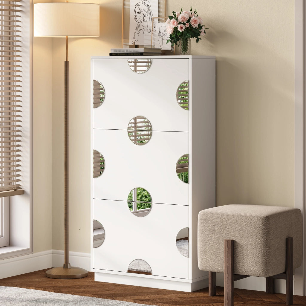 Scarpiera con Specchio e 3 Ante ¨C Xylo ¨C Bianco, Ingresso