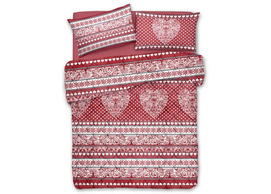 Trapunta Piumone Invernale Linea Pensieri Delicati Disegno New Tirolo - Matrimoniale - Rosso
