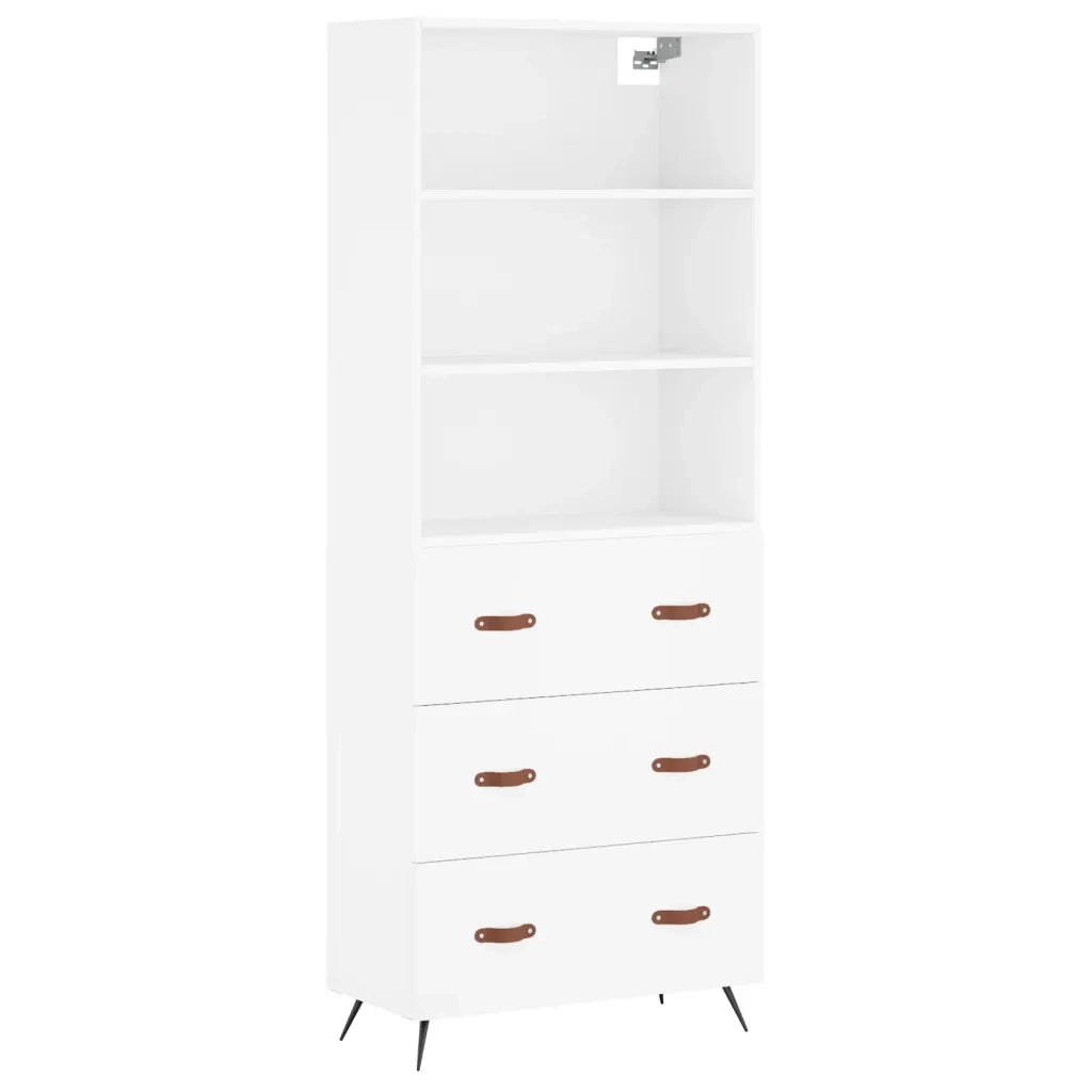 Credenza | Madia | Buffet da pranzo | Armadio da pranzo Bianca 69,5x34x180 cm in Legno Multistrato