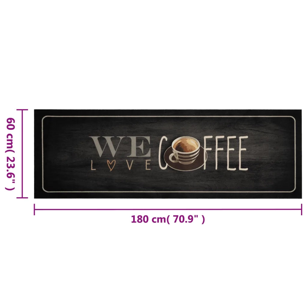 Tappeto del soggiorno | Tappeto da Cucina Lavabile Testo Caff¨¨ 60x180 cm in Velluto