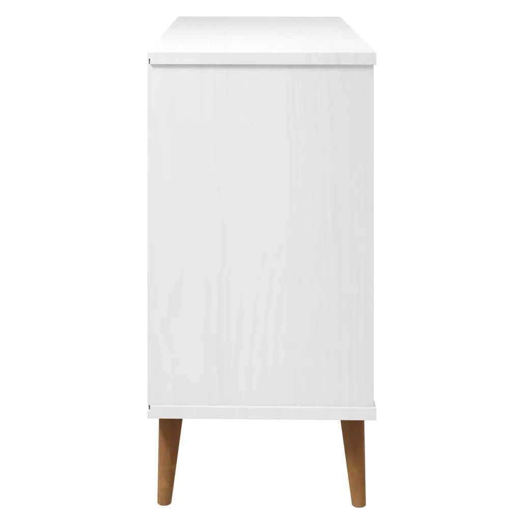 Cassettiera MOLDE Bianca 113x40x80 cm in Legno Massello di Pino CFW8769487