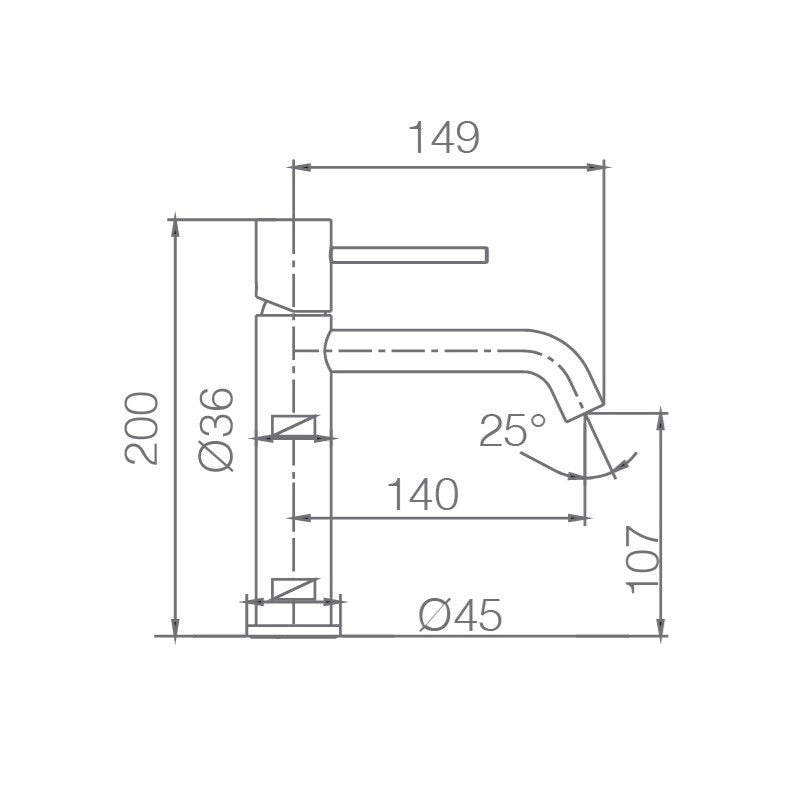 IMEX Miscelatore lavabo monocomando cromato in ottone e zama con cartuccia ceramica Ø26 mm e tubi flessibili 3-8 serie MONZA Imex-BDM039-1