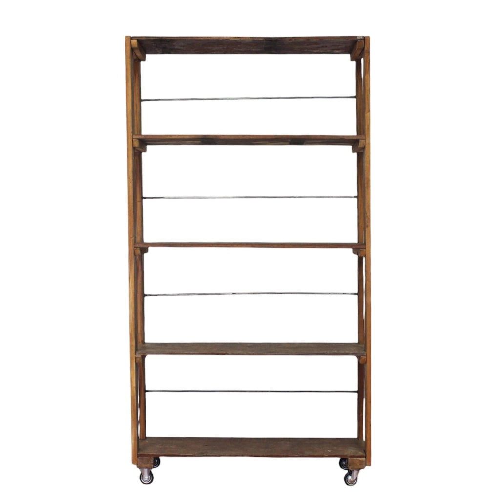 Libreria in legno rustico 4 ripiani - EIRENEA