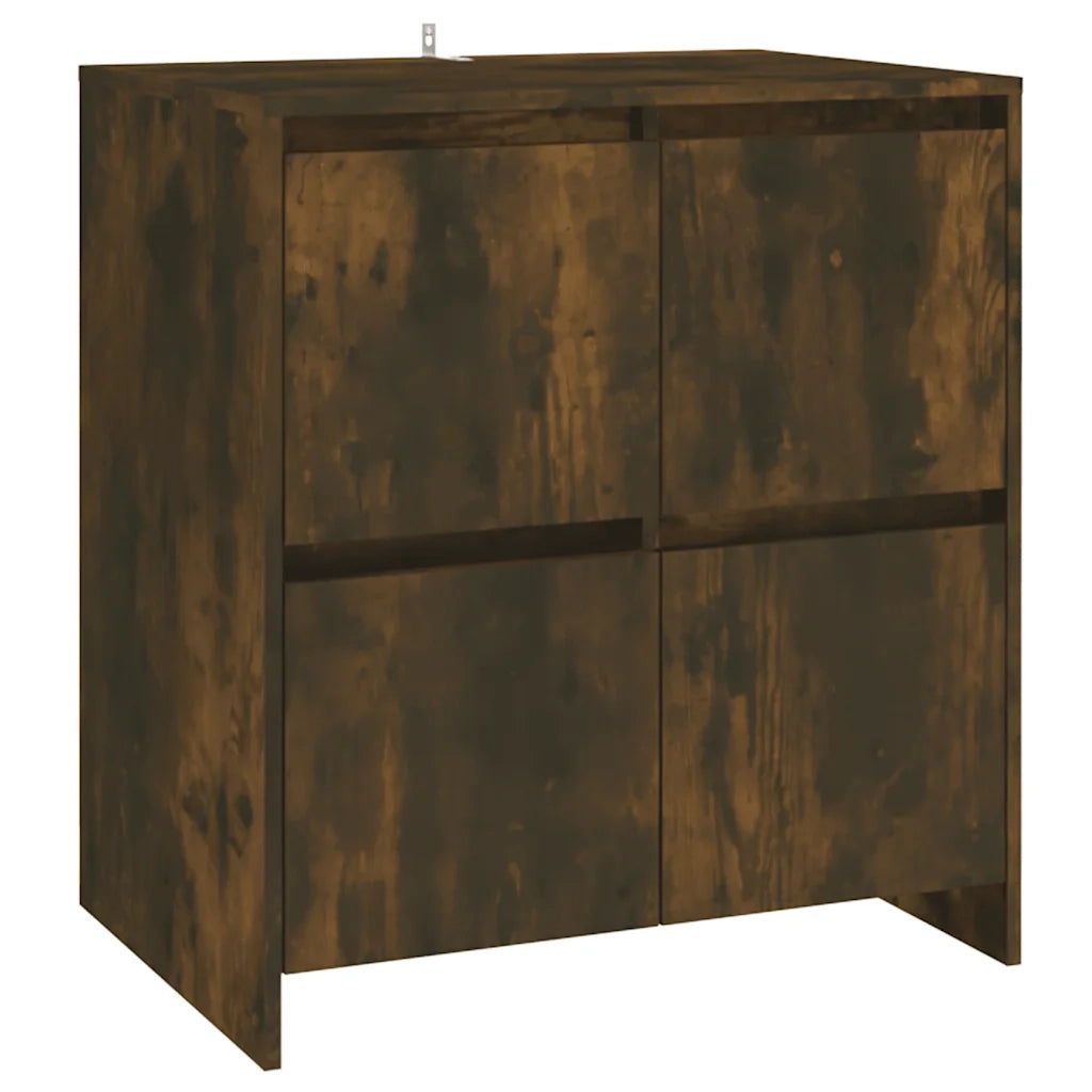 Credenze 2 pz Rovere Fumo in Legno Multistrato