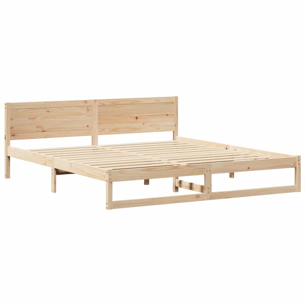 Struttura del letto Naturale 200 x 200 cm Pino massello 873259