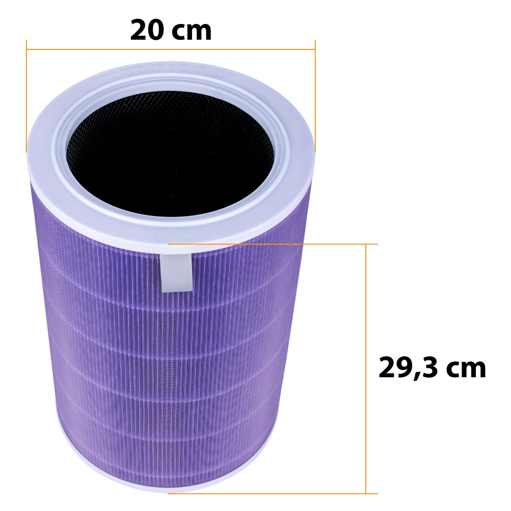 Filtro HEPA Antibatterico per Purificatore Aria – 4 Strati, Carboni Attivi, Chip RFID