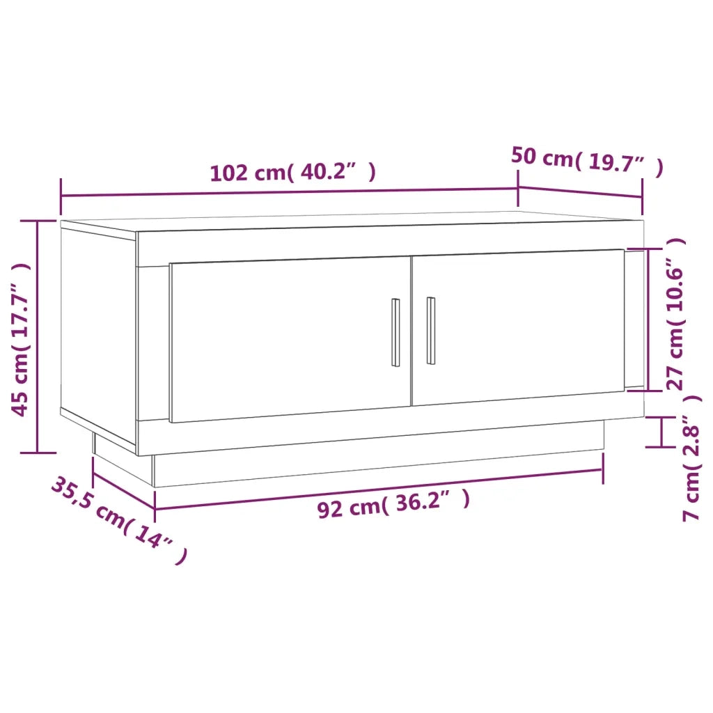 Tavolino Salotto Grigio Cemento 102x50x45 cm Legno Multistrato 811812