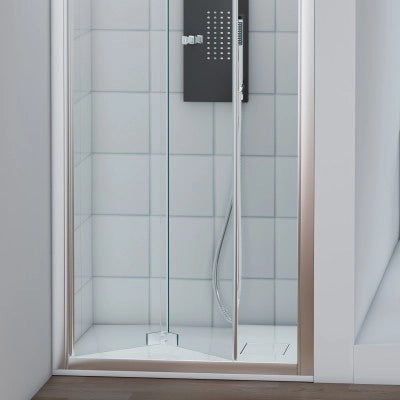 Porta doccia nicchia 90 cm a soffietto con vetro in cristallo trasparente Ted