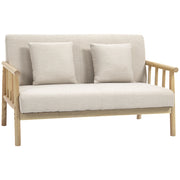 Divano 2 posti in tessuto effetto lino ¨C Xylo ¨C Beige, 123x69x74 cm