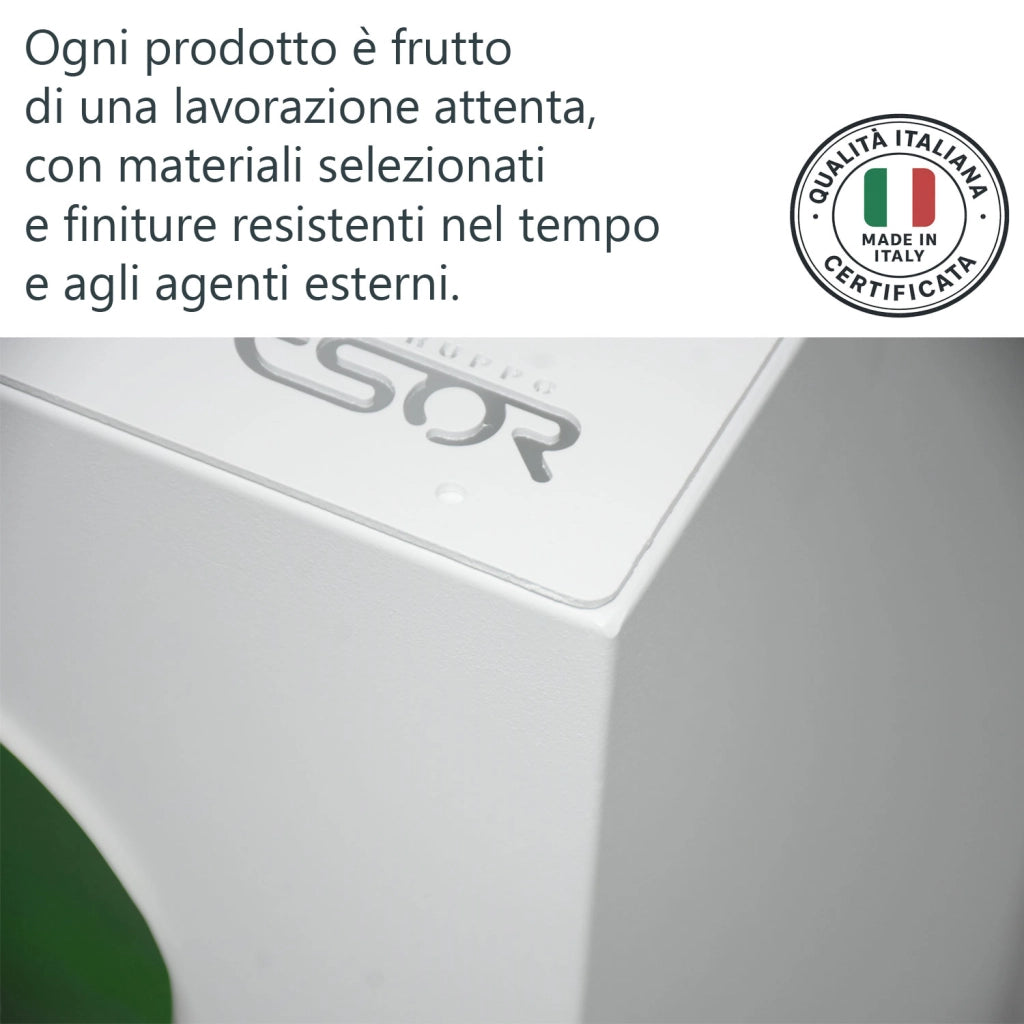 Pattumiera per Raccolta Differenziata 4 Scomparti 240 L 120x30x96 cm in Acciaio Verniciato Bianco
