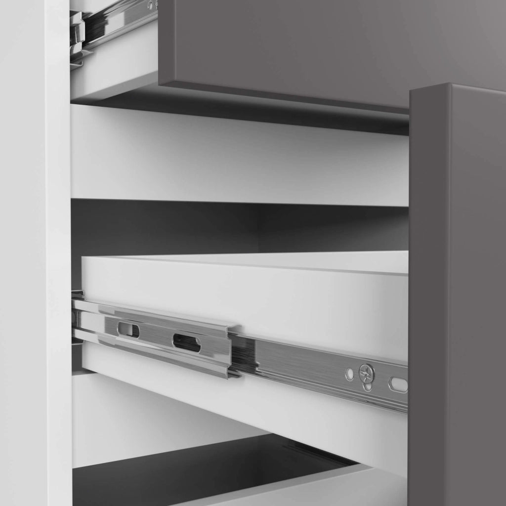 Cassettiera AKORD CL4 Cassettiera Bianca 40 cm 4 cassetti inserto frontale Grigio Grafite 40x35x74 cm