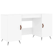 Scrivania tavolo postazione di lavoro mobile per computer studio 140 x 50 x 75 cm legno ingegnerizzato bianco 02_0023519