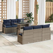 Set Divano da Giardino con cuscino 7 pcs Grigio polyrattan 3348751