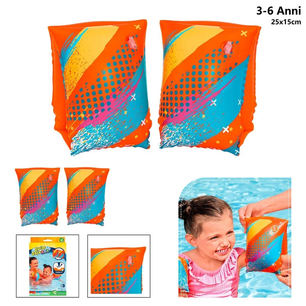 Trade Shop - Braccioli Gonfiabili Galleggianti 25x15cm Colorify Toughlite Per Bambini 3-6 Anni 32273 -