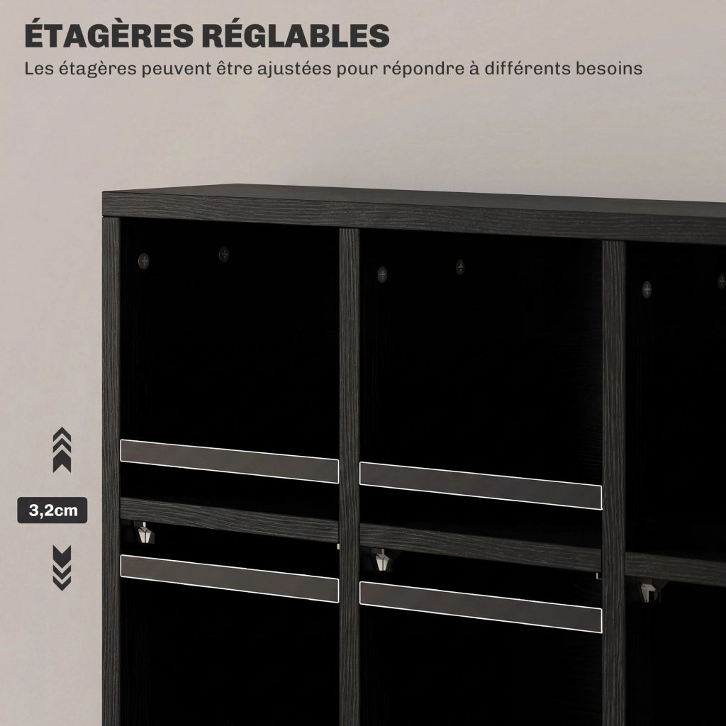 Libreria per CD e DVD ¨C zephmum ¨C 89x130.5 cm, nero, legno