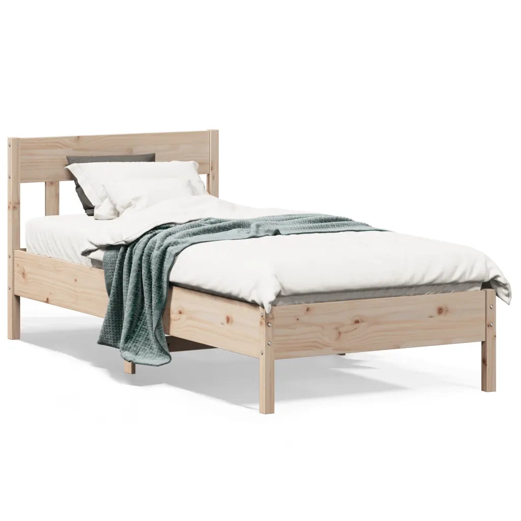 Letto senza Materasso 90x200 cm in Legno Massello di Pino